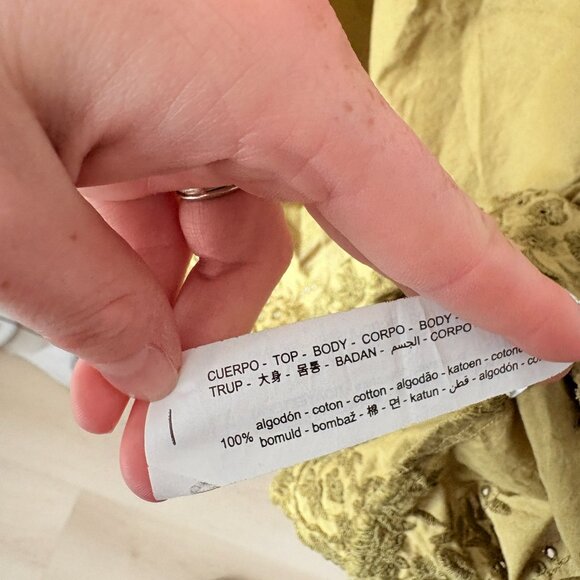 Zara Embroidered Chemise Dress Green Size XS - Picture 10 of 11